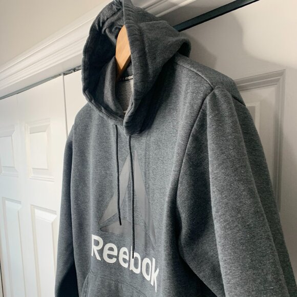 Reebok Men’s Grey Fleece-Lined Hoodie – Size Large - Picture 6 of 15